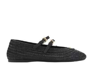 PRADA Women's Crochet Ballerinas "Black"