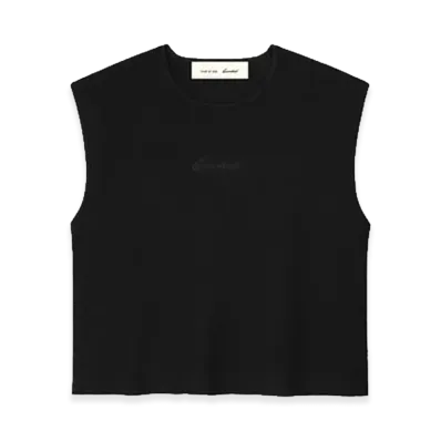 FEAR OF GOD ESSENTIALS Women's Signature Rib Knit Cropped Top "Vintage Black"