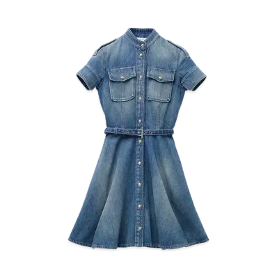 Alexander McQUEEN Shirt Denim Mini Dress "StornWashed"