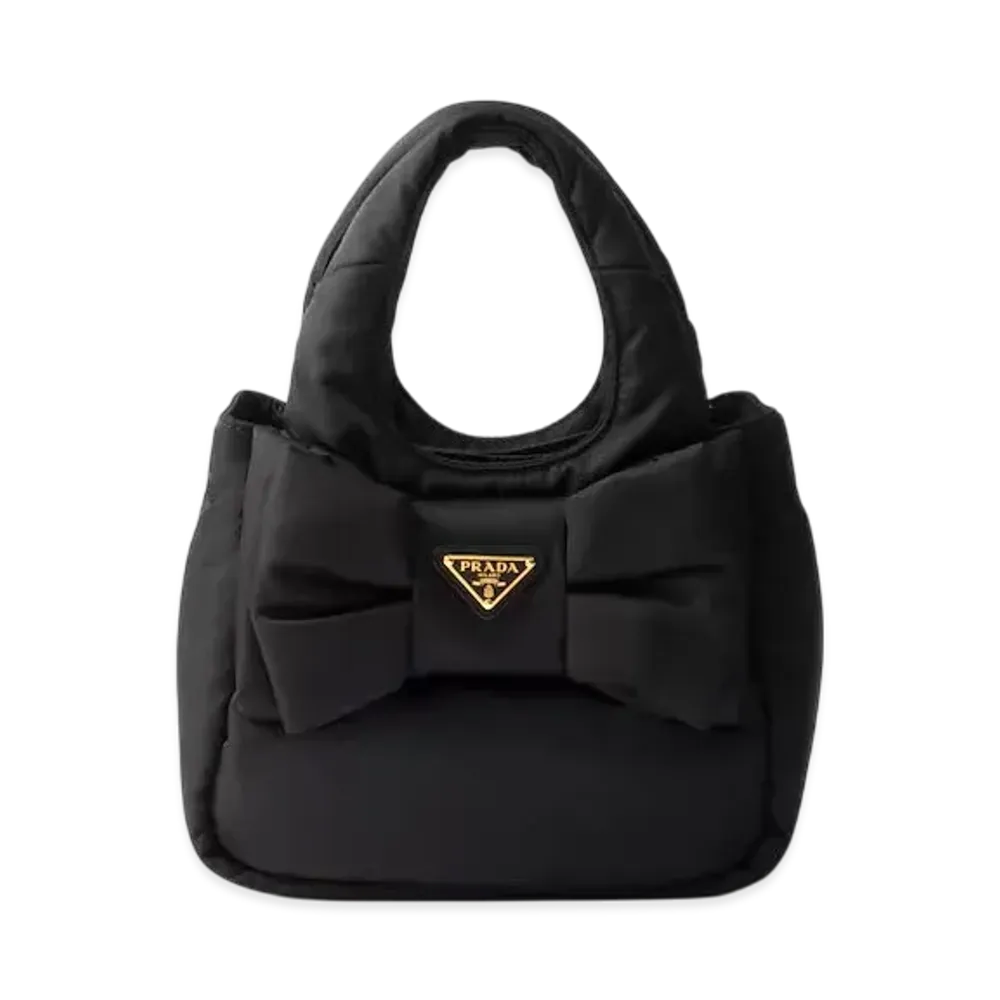PRADA Padded Re-Nylon Mini-Bag with Bow "Black"