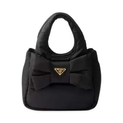 PRADA Padded Re-Nylon Mini-Bag with Bow "Black"