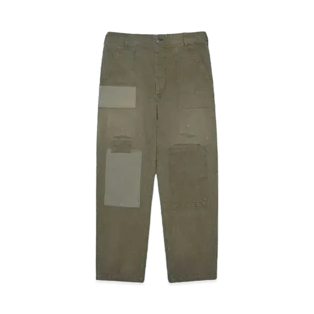 BOW WOW M47 HBT BAKER PANTS "OLIVE DRAB REPAIR AGEING"