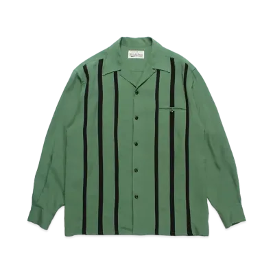 WACKO MARIA Switching Open Collar Shirt "Green"