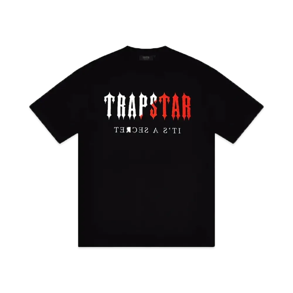 TRAPSTAR Chenille Decoded Short Set "Black/Red"