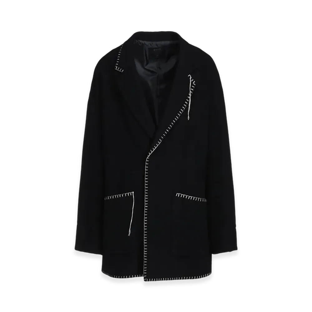 S'YTE W/Top Mossa Oversized Jacket With With Blanket Stitch Design "Black"