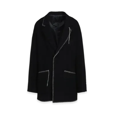 S'YTE W/Top Mossa Oversized Jacket With With Blanket Stitch Design "Black"