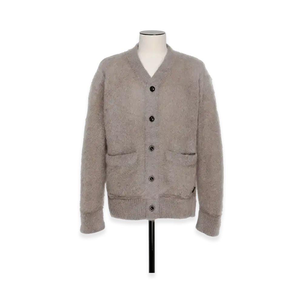 sacai S Mohair Knit Cardigan "Light Grey"