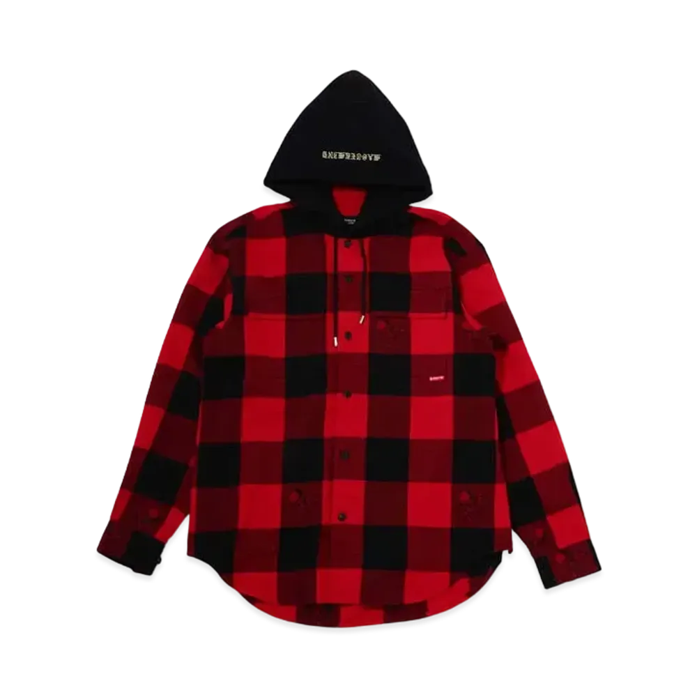 mastermind JAPAN Hooded Plaid Shirts "Red Buffalo Plaid"