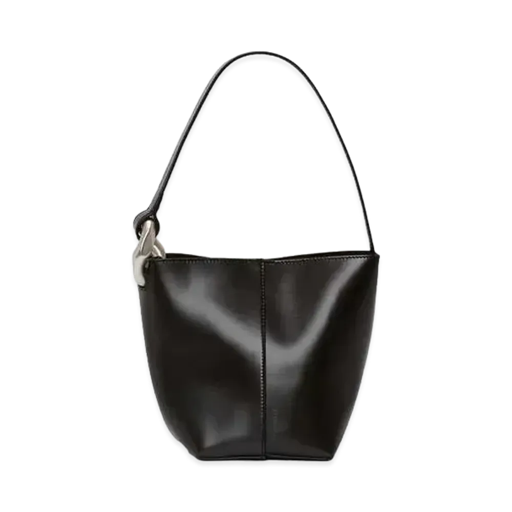 JW ANDERSON Small JWA Corner Bucket - Leather Bucket Bag "Black"