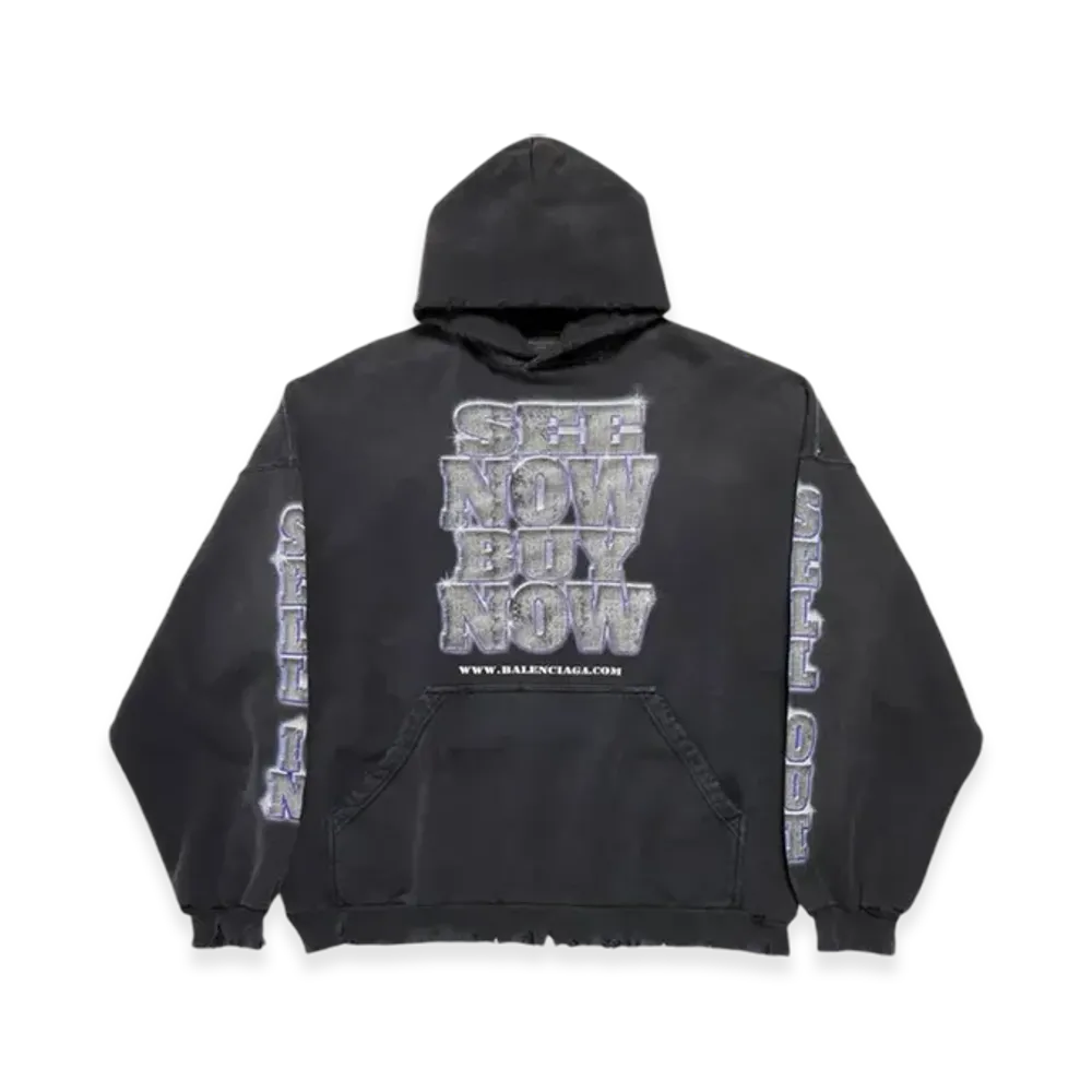 BALENCIAGA SNBN Large Fit Hoodie "Black"