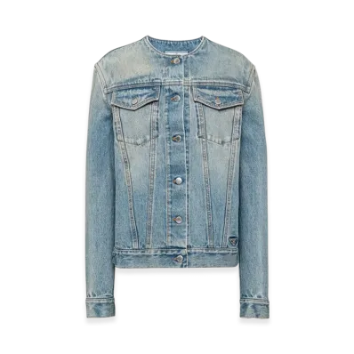 PRADA Women's Denim Blouson Jacket "Light Blue"
