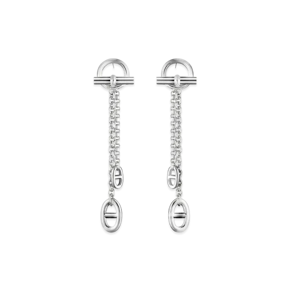 Hermes New Farandole Earrings Medium Model "Silver"