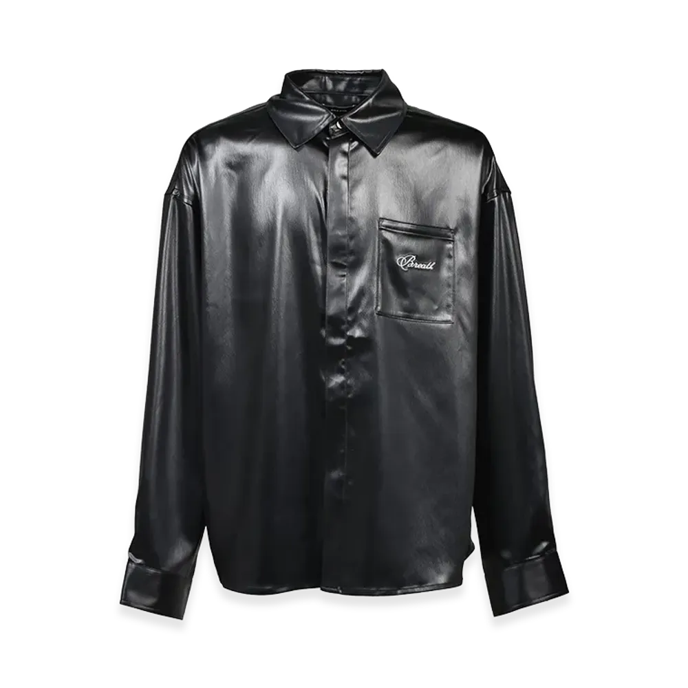 BREATH Script Logo Coating Shirt "Black"