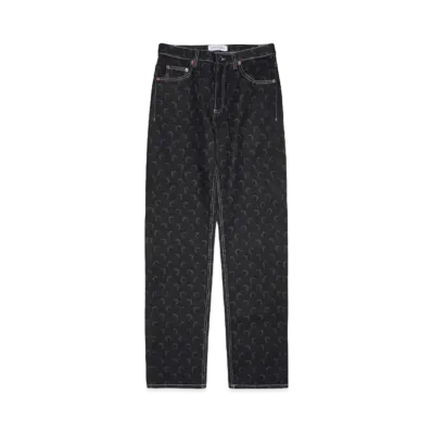 Marine serre MOON LASER DENIM LOOSE JEANS "BLACK"