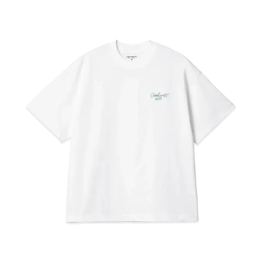 Carhartt WIP S/S Signature Script T-Shirt "White/Dusty Ice"