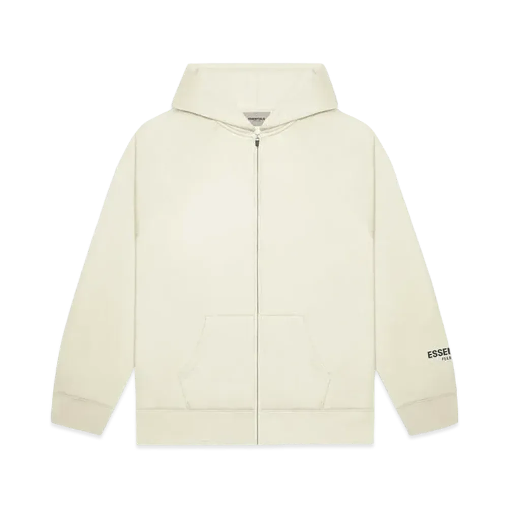 FEAR OF GOD ESSENTIALS 3D Silicon Applique Full Zip Up Hoodie "Buttercream"