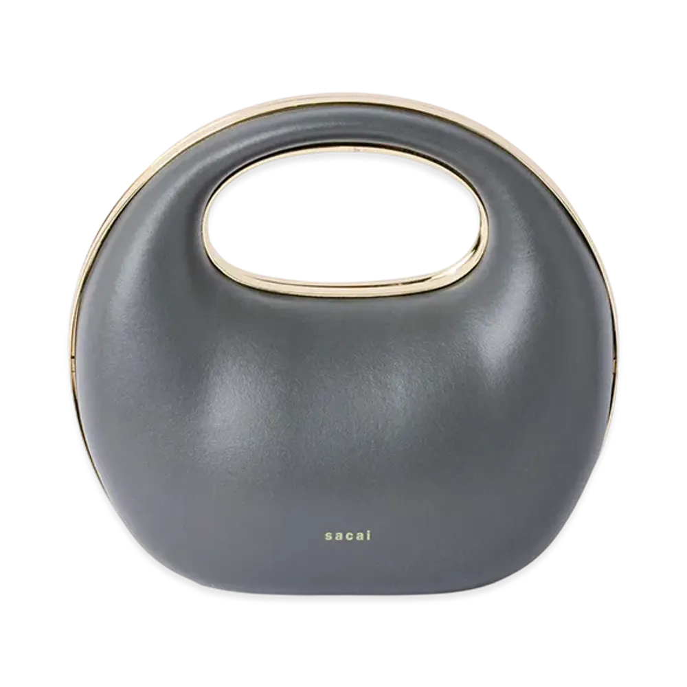 sacai Leather Round Bag "Gray"