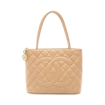 CHANEL Caviar Skin Reprint Tote "Beige"