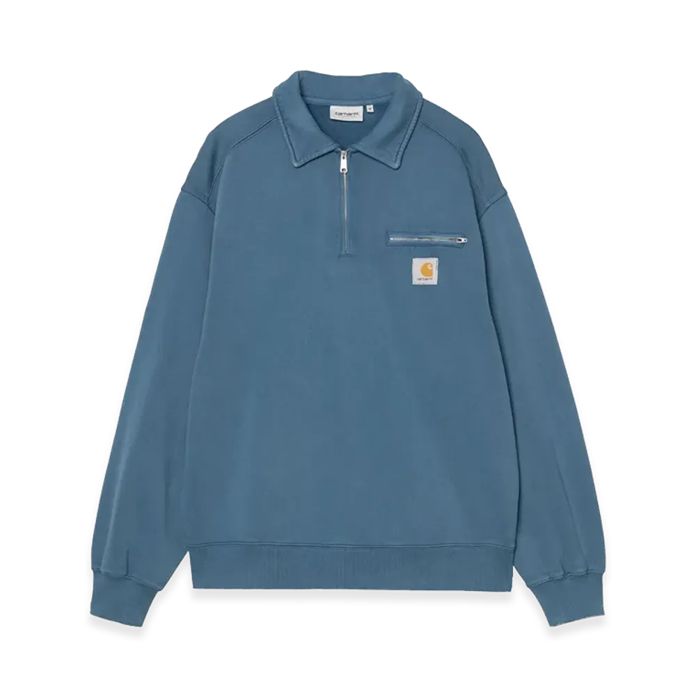 Carhartt WIP Half Zip Detroit Sweat "Blue River(Stone Washed)"