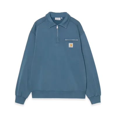 Carhartt WIP Half Zip Detroit Sweat "Blue River(Stone Washed)"