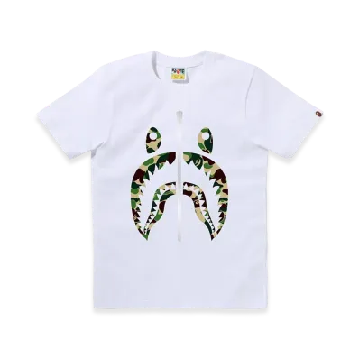 A BATHING APE Ladies Shark Tee "White/Green"