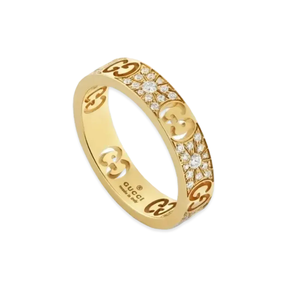 GUCCI Icon Stardust Detail 18K Ring "Gold"