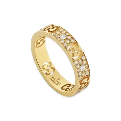 GUCCI Icon Stardust Detail 18K Ring "Gold"