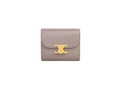 CELINE Small Triomphe Wallet In Shiny Smooth Lambskin "Pebble"
