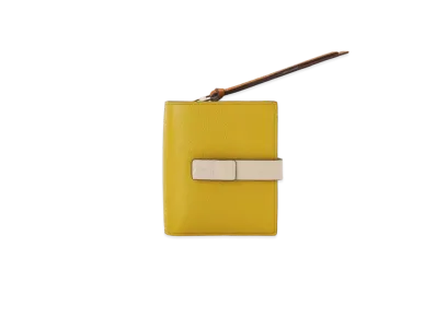 LOEWE Compact Zip Wallet In Soft Grained Calfskin "Ochre / Light Oat"