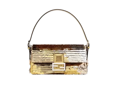 FENDI Baguette 1997 Color Leather & Sequins Bag "Gold"