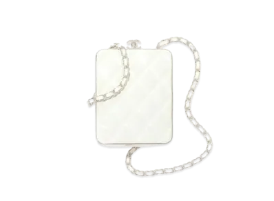 CHANEL Chain Clutch Lambskin & Plexi "White"