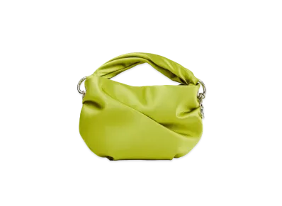 JIMMY CHOO BONNY Satin Bag With Twisted Handle "Lime"