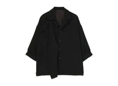 Yohji Yamamoto Y's RAYON/WOOL TWILL 3/4 SLEEVES JACKET "Black"