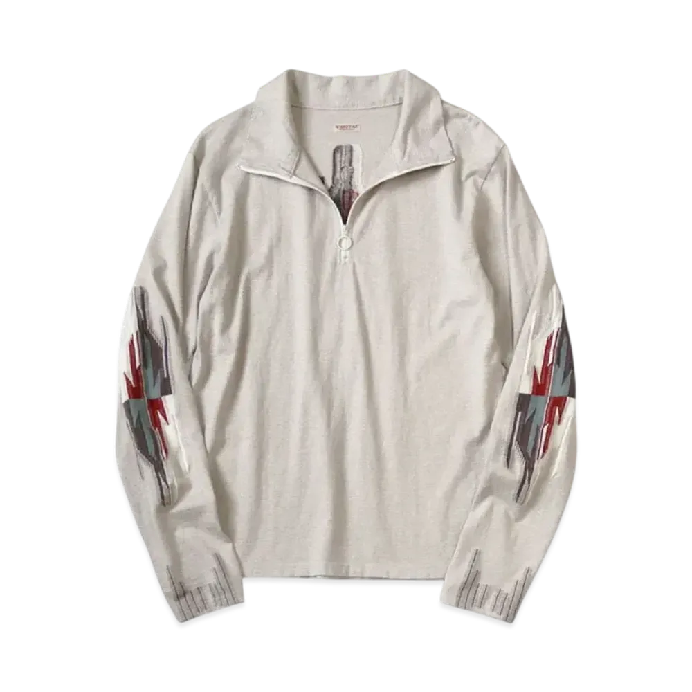 KAPITAL Ortega Half Zip Long Tee "Kinari"
