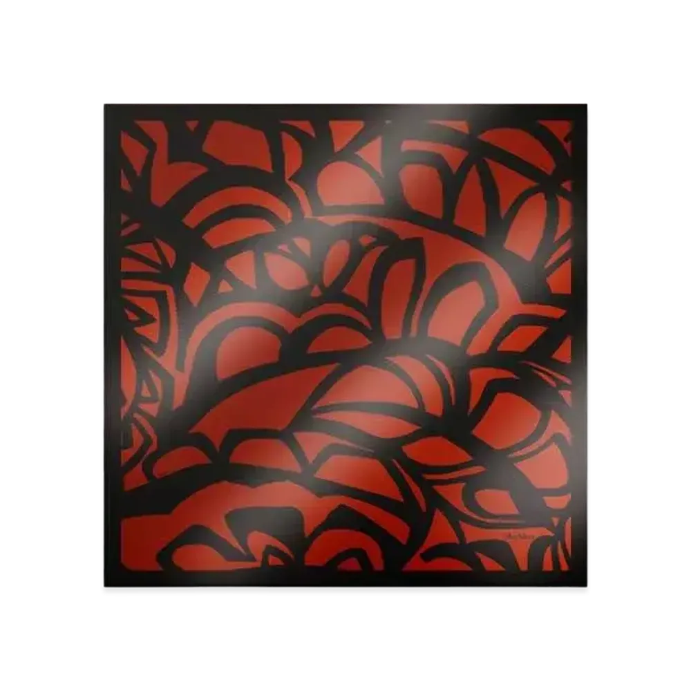 Max Mara Carre Pure Silk Printed Scarf "Rust"