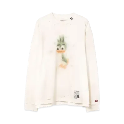 Maison MIHARA YASUHIRO Leon Print Distressed LS T-shirt "White"