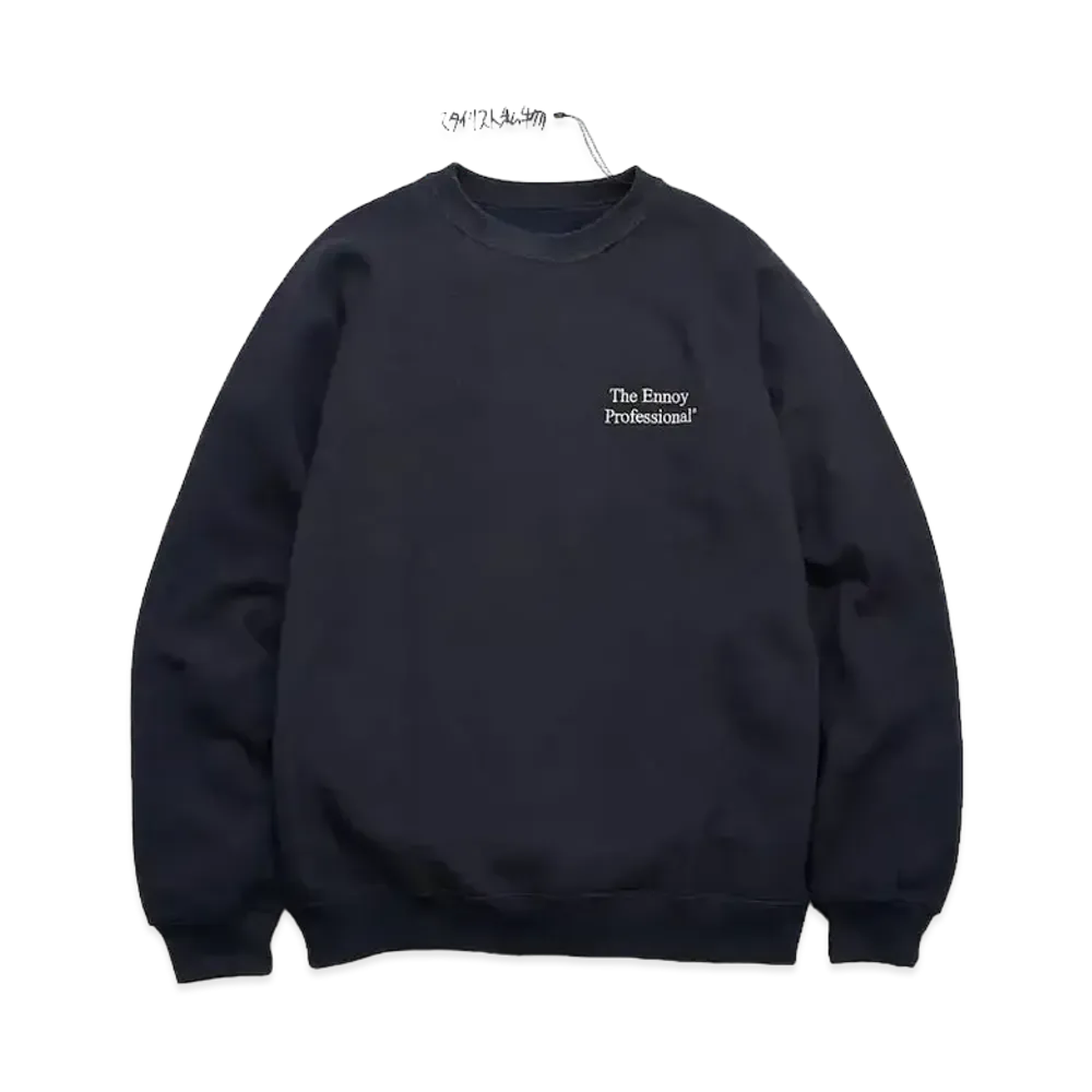 エンノイ x スタイリスト私物 21SS スウェット クルーネック "ネイビー" SS21BRENCT06NTL