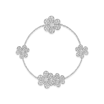 Van Cleef & Arpels Frivole bracelet 5 flowers "18K White gold/Diamond"