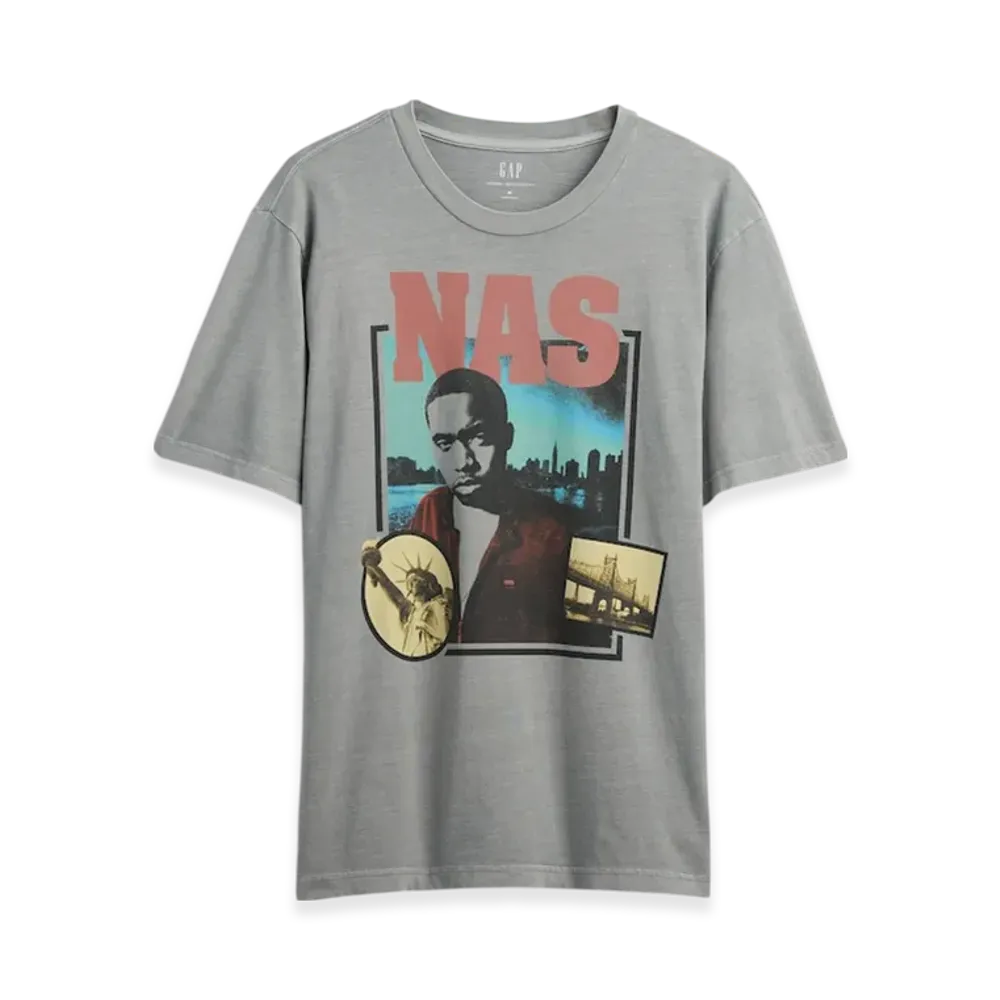 GAP Nas Relaxed Graphic T-Shirt "Pilot Grey"