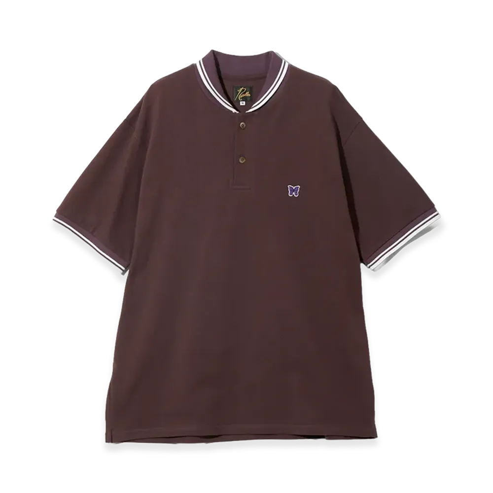 NEEDLES Shawl Collar Polo - Cotton Pique "Purple"
