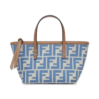 FENDI Roll Mini FF Jacquard Mini Bag "Light Blue"