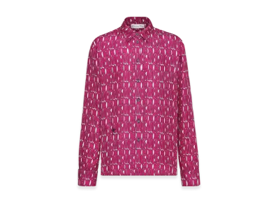 Dior Women's Silk Twill with Miss Dior Allover Motif Blouse "Fuchsia"