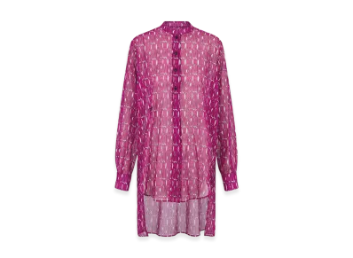 Dior Women's Cotton Muslin with Miss Dior Allover Motif Blouse "White/Fuchsia"