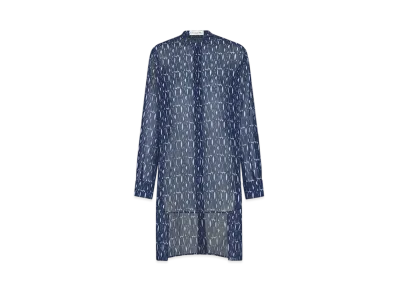Dior Blouse Cotton Muslin with Miss Dior Allover Motif "White/Navy Blue"