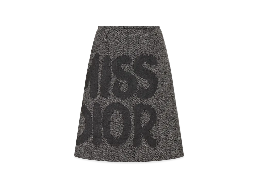 Dior Women's Miss Dior Graffiti Motif Skirt "Gray"