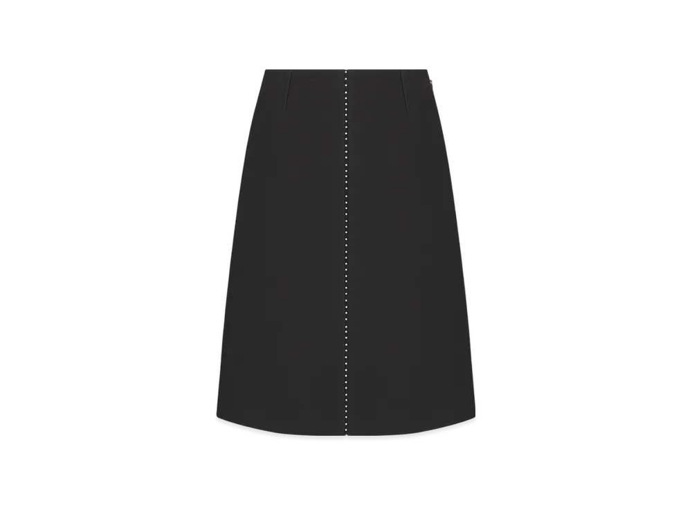 Dior Women's Wool and Silk Embroidered Skirt "Black"