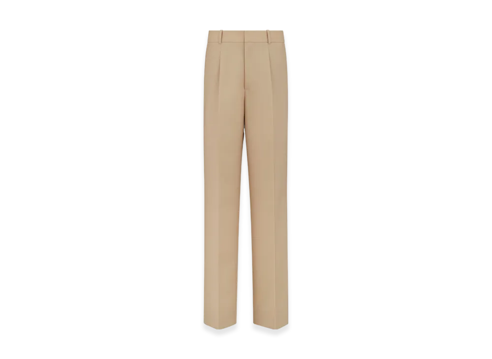 Dior Women's Virgin Wool and Mohair Wide Leg Pants "Beige"