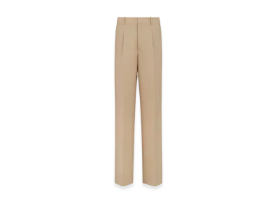 Dior Women's Virgin Wool and Mohair Wide Leg Pants "Beige"