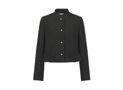Dior Peplum Jacket Virgin Wool and Cotton Boucle Blend "Black"
