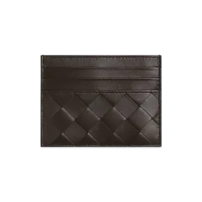 Bottega Veneta Intrecciato Credit Card Case "Fondente"